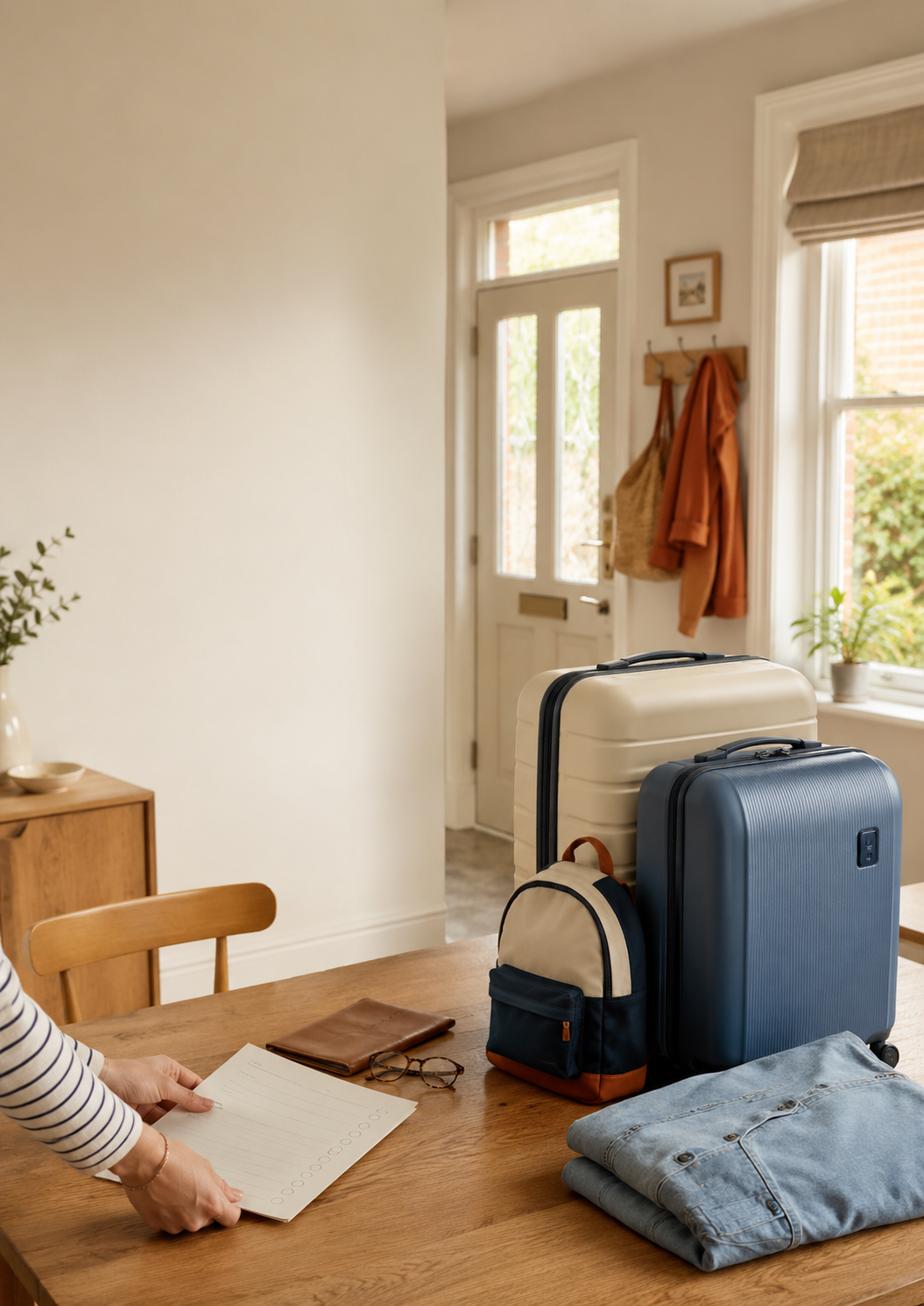Suitcases ready by the front door